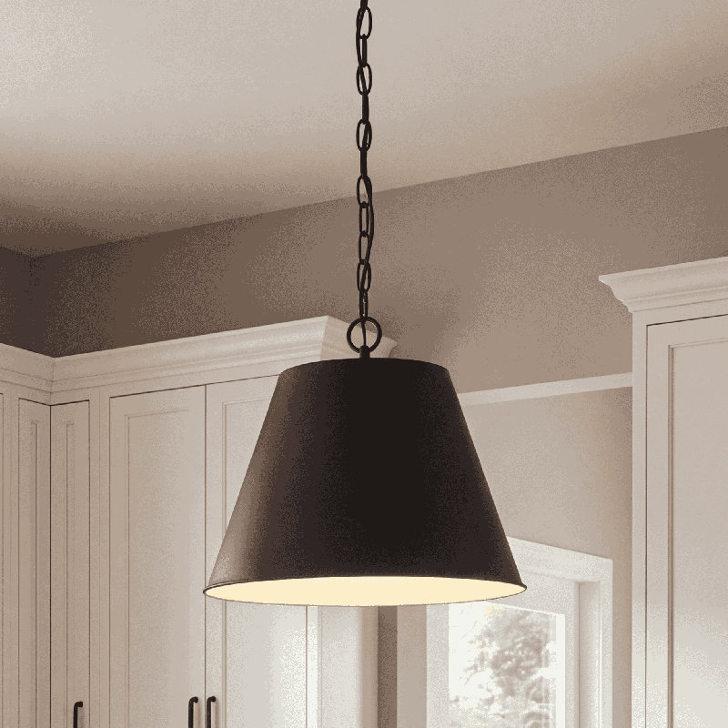 Luminaire suspendu à intensité réglable Presley, H 8,5 po x l 12 po P 12 po, Noir mat