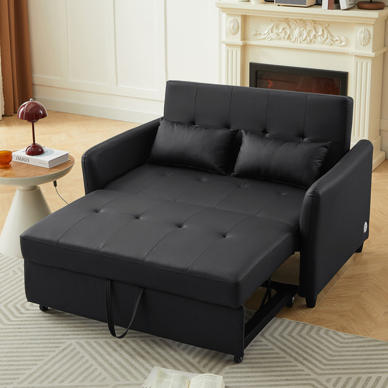 Orisfur. Lit convertible de 51,57 po, Noir
