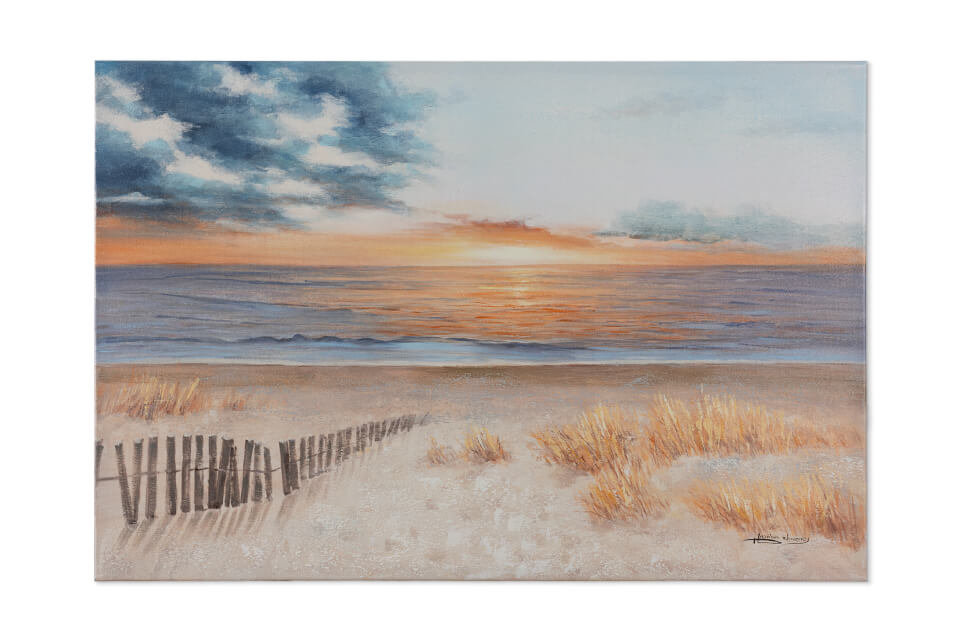 Handgemaltes Acrylbild Sonnenuntergang am Meer