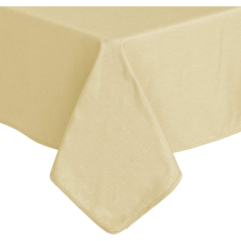 Olvan Rectangle Solid Colour Polyester Tablecloth, Cream