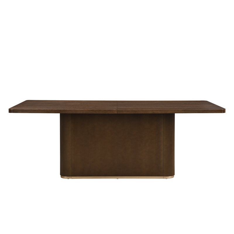 Defeo 84'' Rectangular Mid-Century Modern Dining Table With Ash Veneer Top – Seats 6 To 8, Walnut