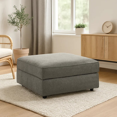 Repose-pieds carré avec rangement Fola, 37 po, porte-gobelets avec rangement
