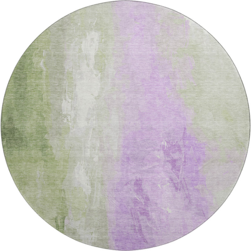 Premium Machine Washable Giacchetto AMF1844 Abstract Rug, Round 8'