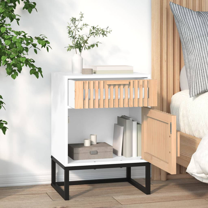 Bonina 40cm W Bedside Table, White
