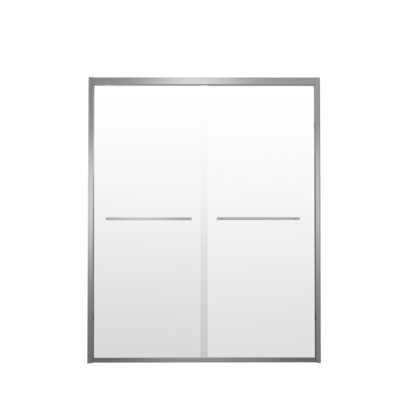 Premium Clear Tempered Glass Aluminum Bypass Shower Door Bathroom Decor