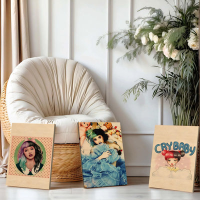 Ensemble de 3 affiches encadrées, toiles murales Melanie Martinez sur le thème « Cry », impressions de pochettes d'albums de style vintage pour la décoration de la chambre ou du salon, affiches pop art esthétiques pour les fans, idées cadeaux de décoration intérieure uniques
