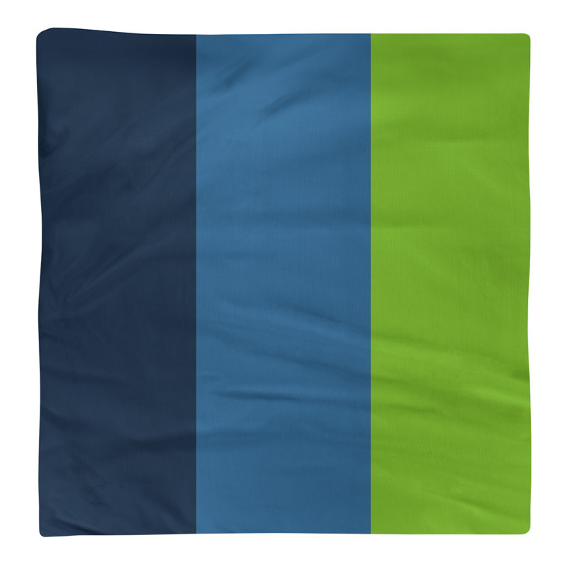 Striped Square Napkin, Midnight Blue/Lake Blue/Aurora Green, 10" W x 10" L, Polyester