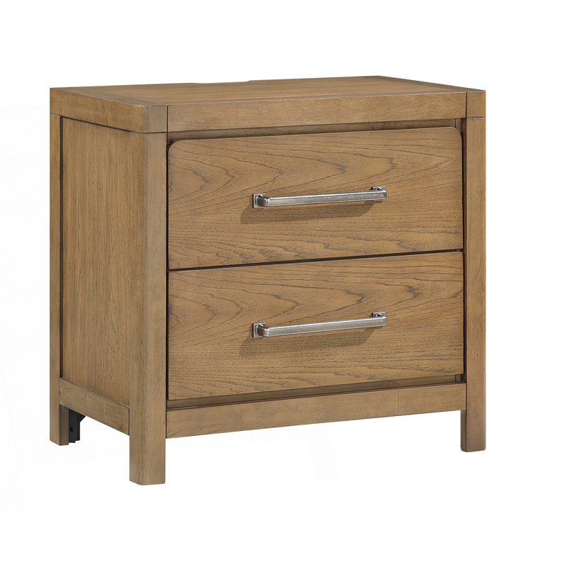 Table de chevet 2 tiroirs avec prises de courant et ports USB