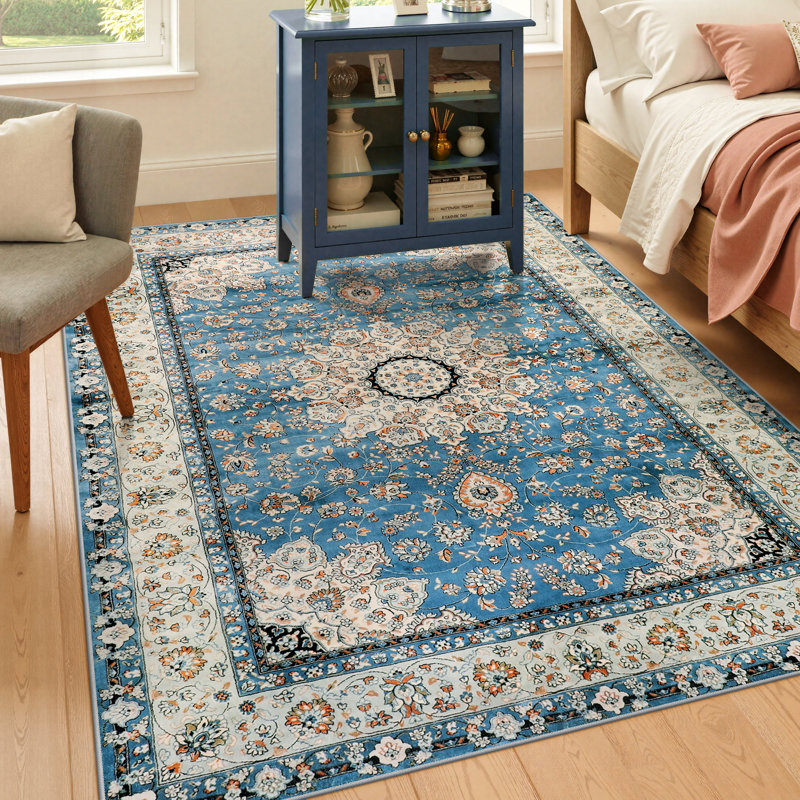 Watte Traditional Oriental Tribal Machine Washable Area Rug Perfect for Living Room, Dining Room, Bedroom Decor