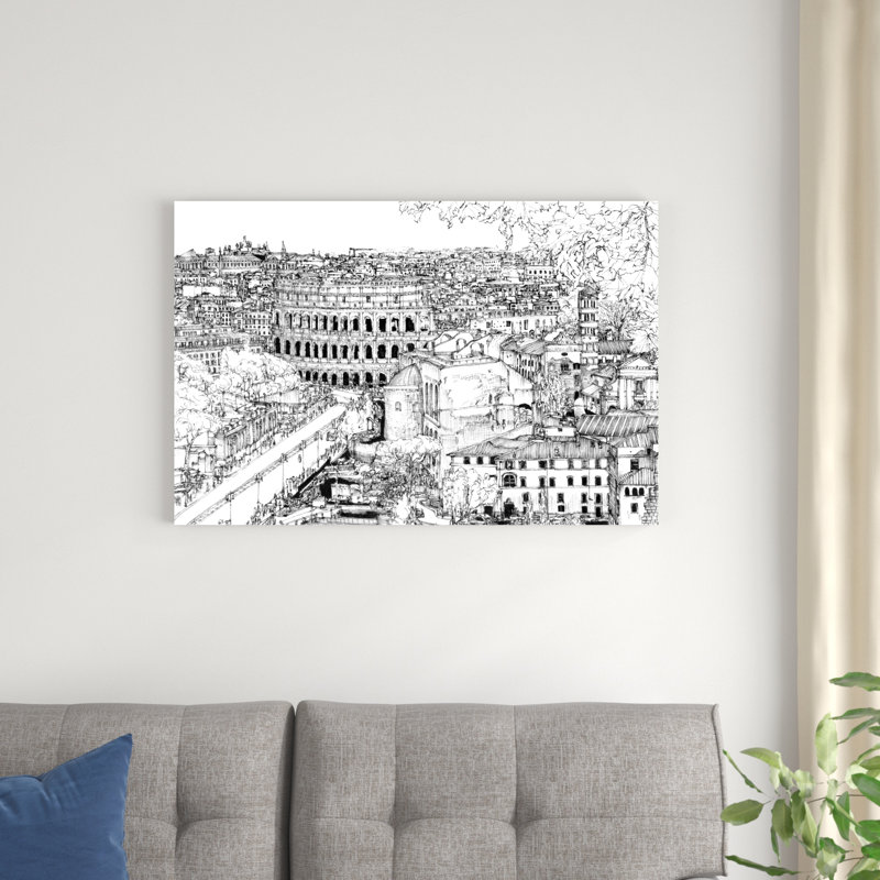 Tour de l'Europe III, H 24 po x l 36 po x P 1,25 po