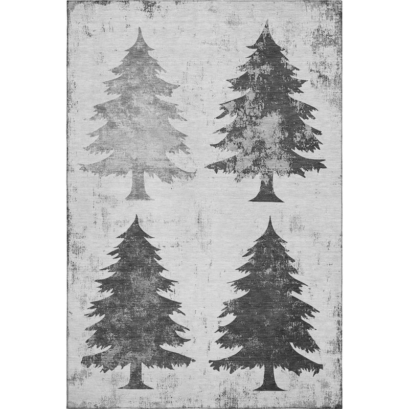 Premium Machine Washable Dockside AMF1811 Christmas Tree Shadows Rug, Rectangle 10' x 14'