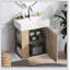 Meuble-lavabo flottant moderne de 21,6 pouces avec lavabo en céramique et rangement à droite, peu encombrant et élégant pour les petites salles de bain