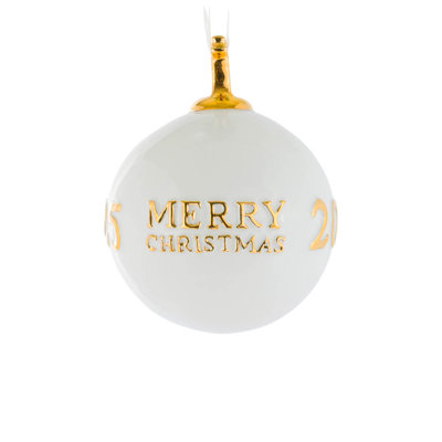 Ornement platine Merry Christmas 2025