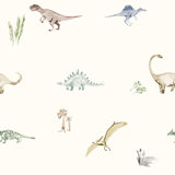 Dinosaur March 33' L x 20.5" W  Wallpaper Roll