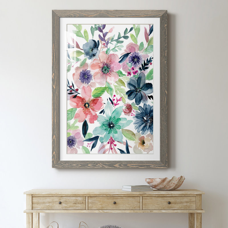 Cool and Serene - Peinture, Cadre en papier gris, H 20 po x l 17 po x P 1,5 po