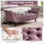 Banc rembourré en velours mauve avec deux coussins, siège de bout de lit-129757615-129757618