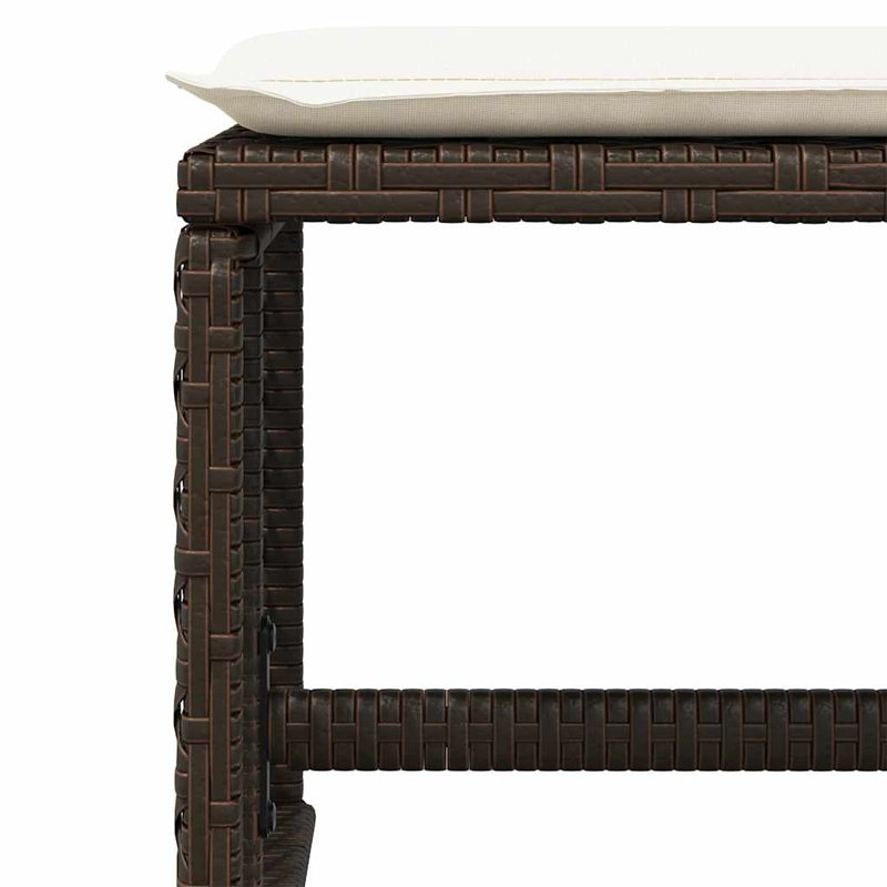 Patio Dining Set with, Cream White, Brown