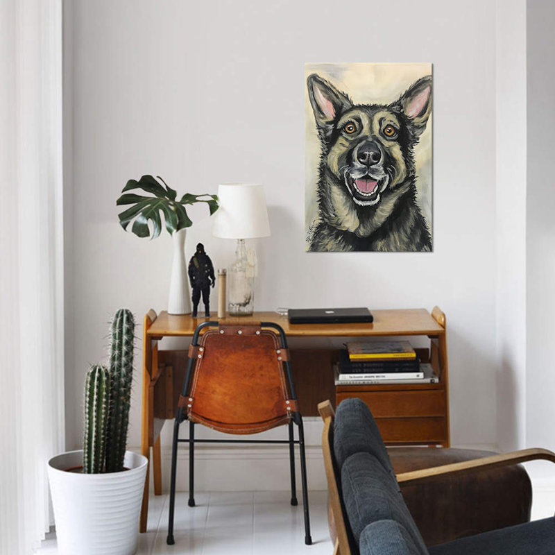 « german berger on crème », impression sur toile, H 12 po x l 8 po x P 0,75 po, Toile tendue