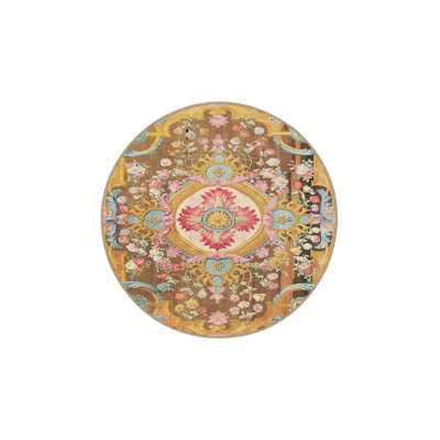 Orange Colorful Traditional Decorative Washable Rug