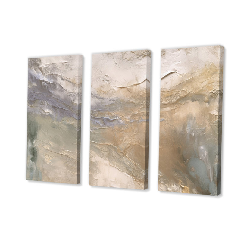 «Serene Sens sensibilité In Gentle Retro Tones II», reproduction sur toile 3 pièces, H 40 po x l 60 po x P 1 po
