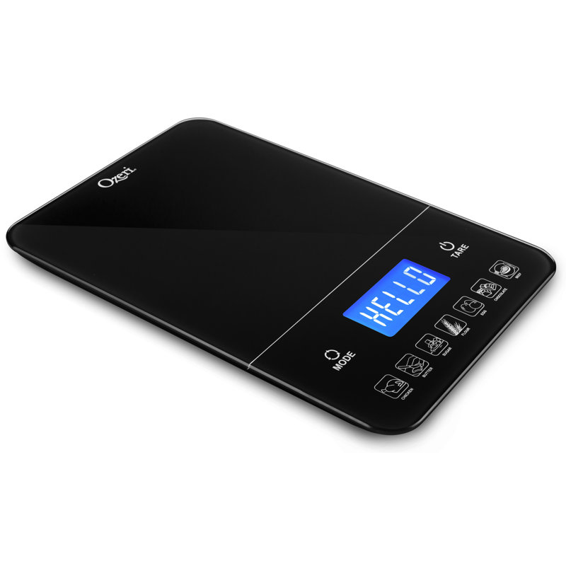 Balance de cuisine numérique en verre trempé 22 lb (10 kg) Ozeri Touch III, Noir