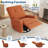 360° Swivel Recliner Chair for Adults – Corduroy Upholstered Rocking Glider Armchair with Adjustable Backrest & Footrest – Comfy Lounge Chair for Living Room, Bedroom, Nursery – Orange Corduroy-1501000850