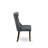 Denison Parson Dining Chairs - Button Tufted Nailhead Platinum Gray Polyester Fabric Padded Chairs, Set of 2, Mahogany-210702700