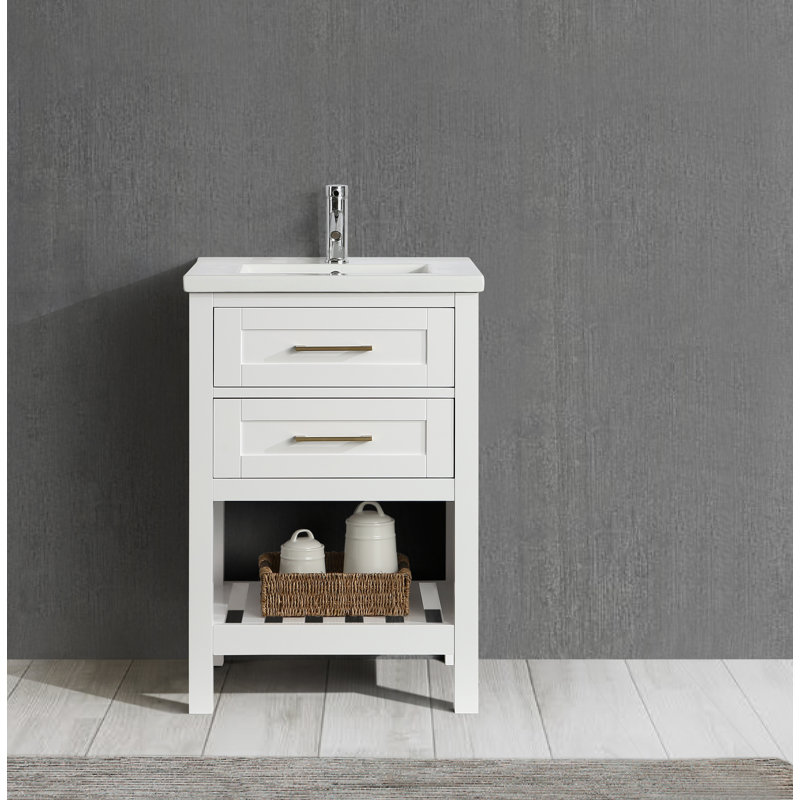 Ensemble de meuble-lavabo simple 24 po 24 po, Blanc