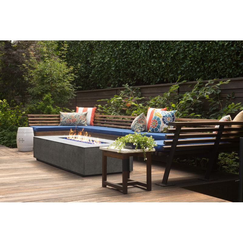 Kaci-Ann Concrete Smokeless Fire Pit, 16" H x 66" W x 38" D, Natural Gas
