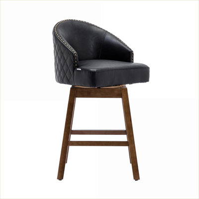 Chaise de bar pivotante en similicuir à hauteur de comptoir simple en similicuir par pour îlot de cuisine, sièges d'appoint de style classique