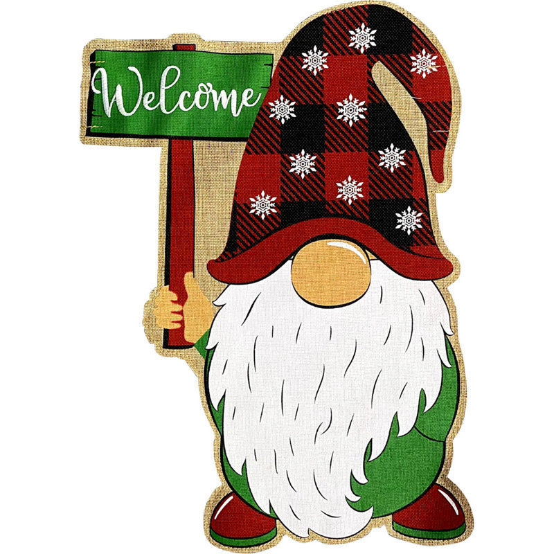 Drapeau de Noël des fêtes gnome en toile de jute