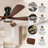 Itohan 56" 6-Speed Reversible Dc Motor LED Dimmable Ceiling Fan With Light And Remote