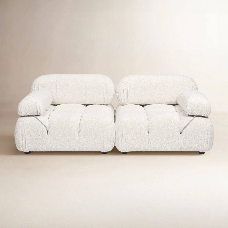 Sigma 73" Upholstered Loveseat, Ivory Boucle