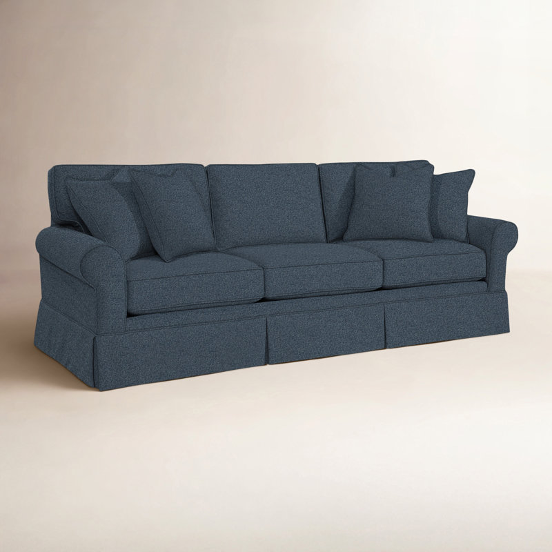 Benton 98'' Skirted Sofa, Basic Blue