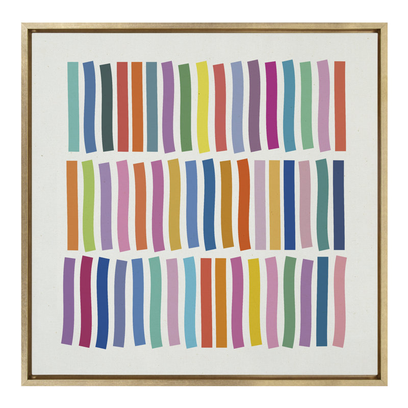 "Whimsical Lines" par Apricot + Birch, reproduction d'art sur toile encadrée, gris