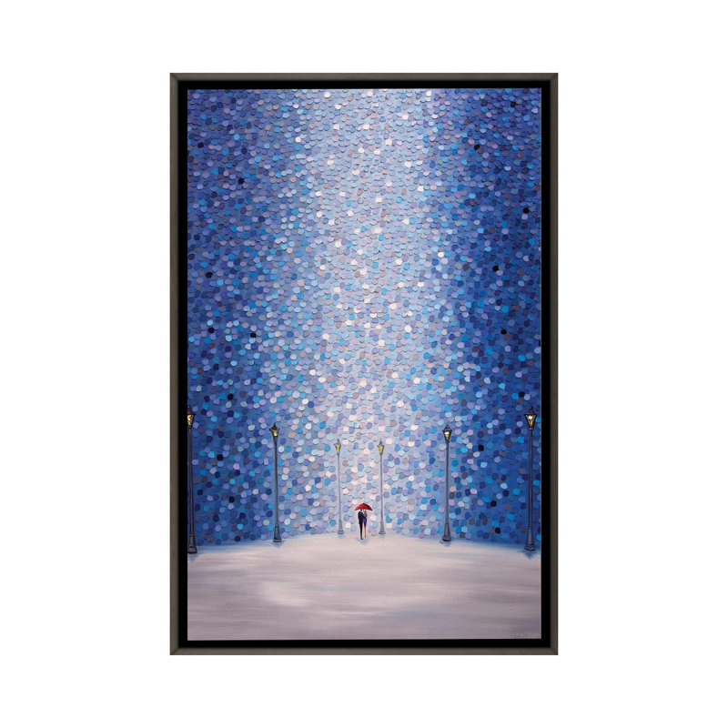 Red Umbrella - reproduction d'art murale - toile encadrée, H 40 po x l 26 po, Reproduction encadrée sans passe-partout, Gris