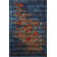 Tapis décoratif moderne à motif floral abstrait bleu-281007165
