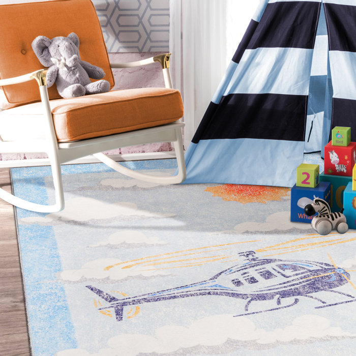 Zoomie Kids Calmar World Traveler Playful Helicopter Kids Indoor Area ...