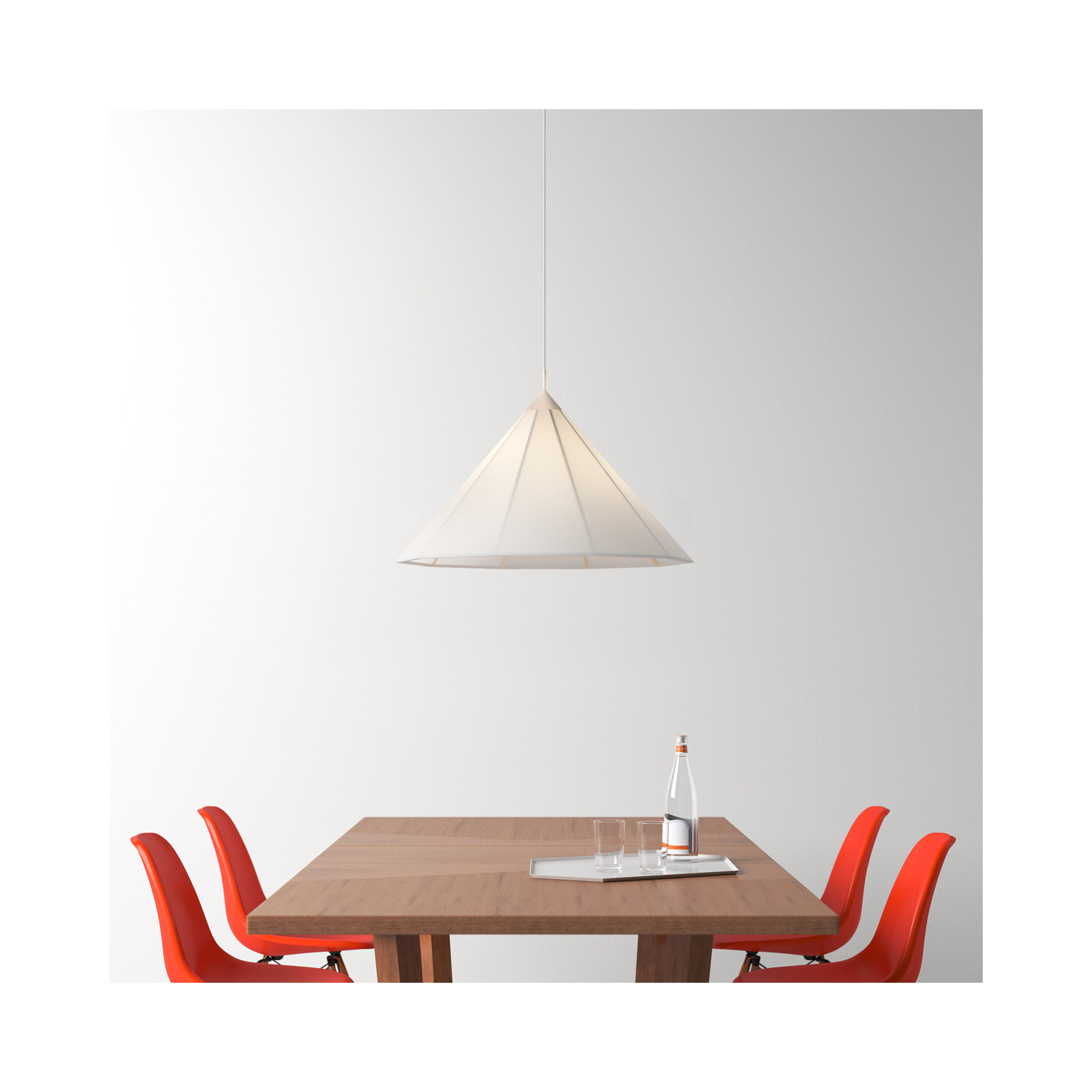 Single Light Pendant, Blush, 16" H x 28" W x 28" D, G40