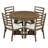 Hervey 5-Piece Retro Rustic Functional Dining Set Unique Geometric Design,Round Table Top with Leaf,dinning table set-1874598577-1874598583