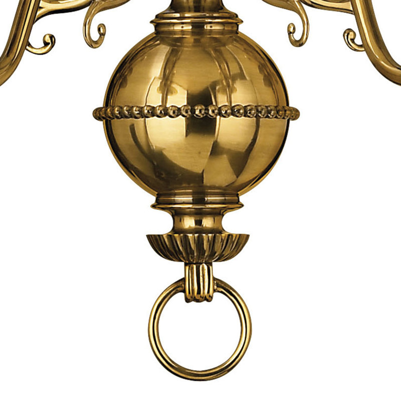 Cambridge 5-Light Candle Single Tier Chandelier, Burnished Brass