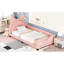 Lit de jour rose simple avec revêtement adorable et tête de lit avec oreilles de carton