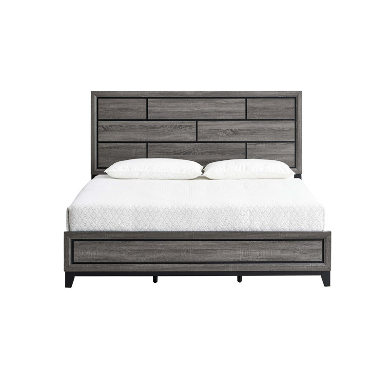 Très grand lit (matelas non inclus), Gris