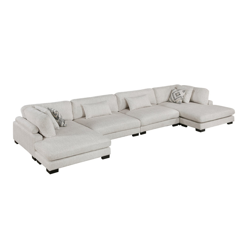 Canapé modulaire en U 4 pièces Matson, Microfibre/microsuède beige