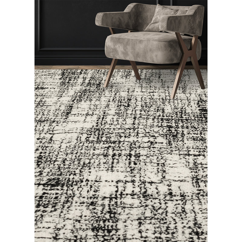 Wool Abstract Area Rug, Rectangle 2' x 3'