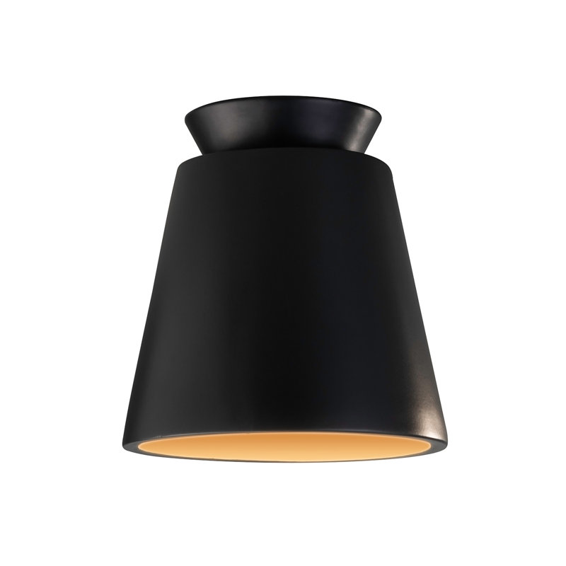 Logan Outdoor Flush Mount, Carbon Matte Black/Champagne Gold, Incandescent (Not Included)
