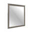 Structure en bois carrée miroir avec détails de grain, gris foncé et argent