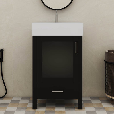 20 Inch Bathroom Vanity Boasting Ceramic Sink & Plentiful Storage
