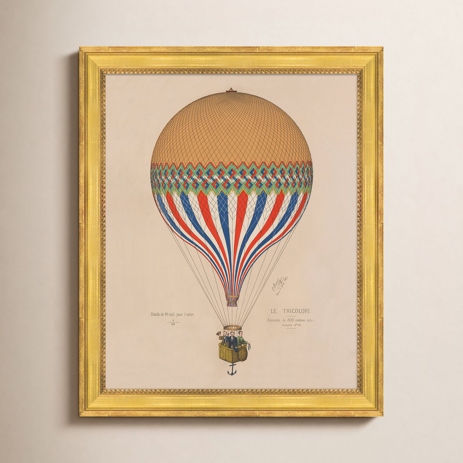 Hot Air Balloon 1874 Poster Print
