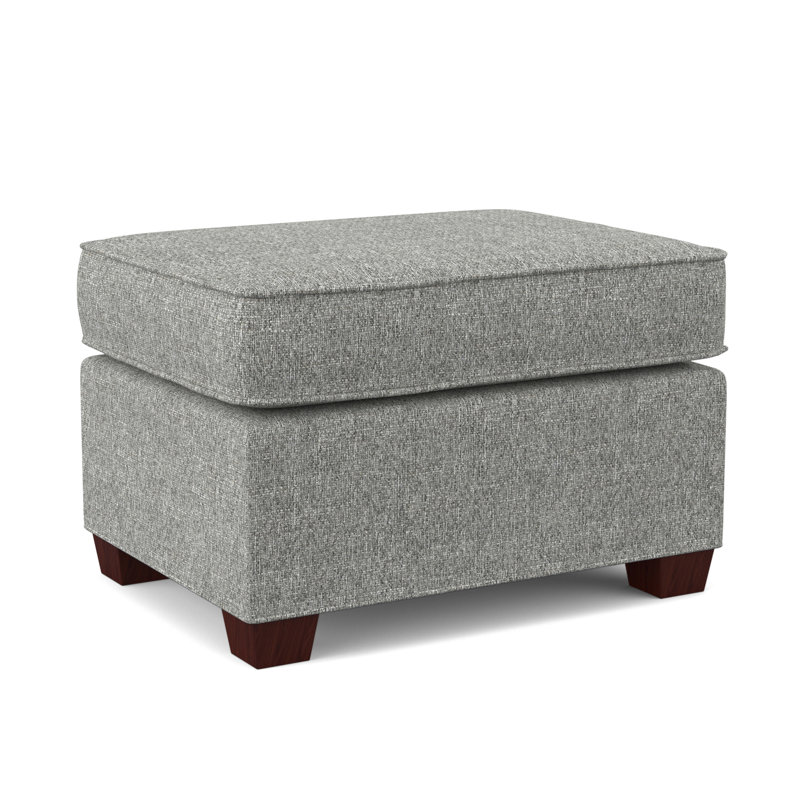 Finn 26" Wide Rectangle Standard Ottoman, Empire Mahogany, Connelly Dove